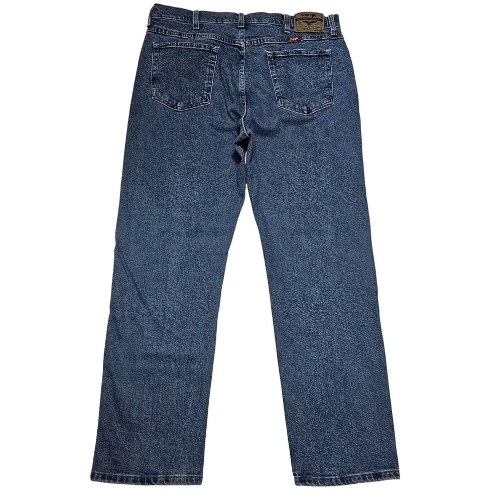 Wrangler Mens Jeans 36x29 Blue Denim Straight Leg Comfort Fit‎ Casual